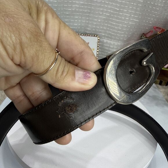 (H) GUCCI Vintage Reversible Leather Belt Brown/Black \